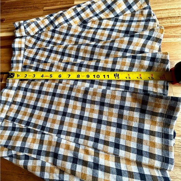 Free People Plaid yellow/black/white size 12 pleated - Picture 9 of 10